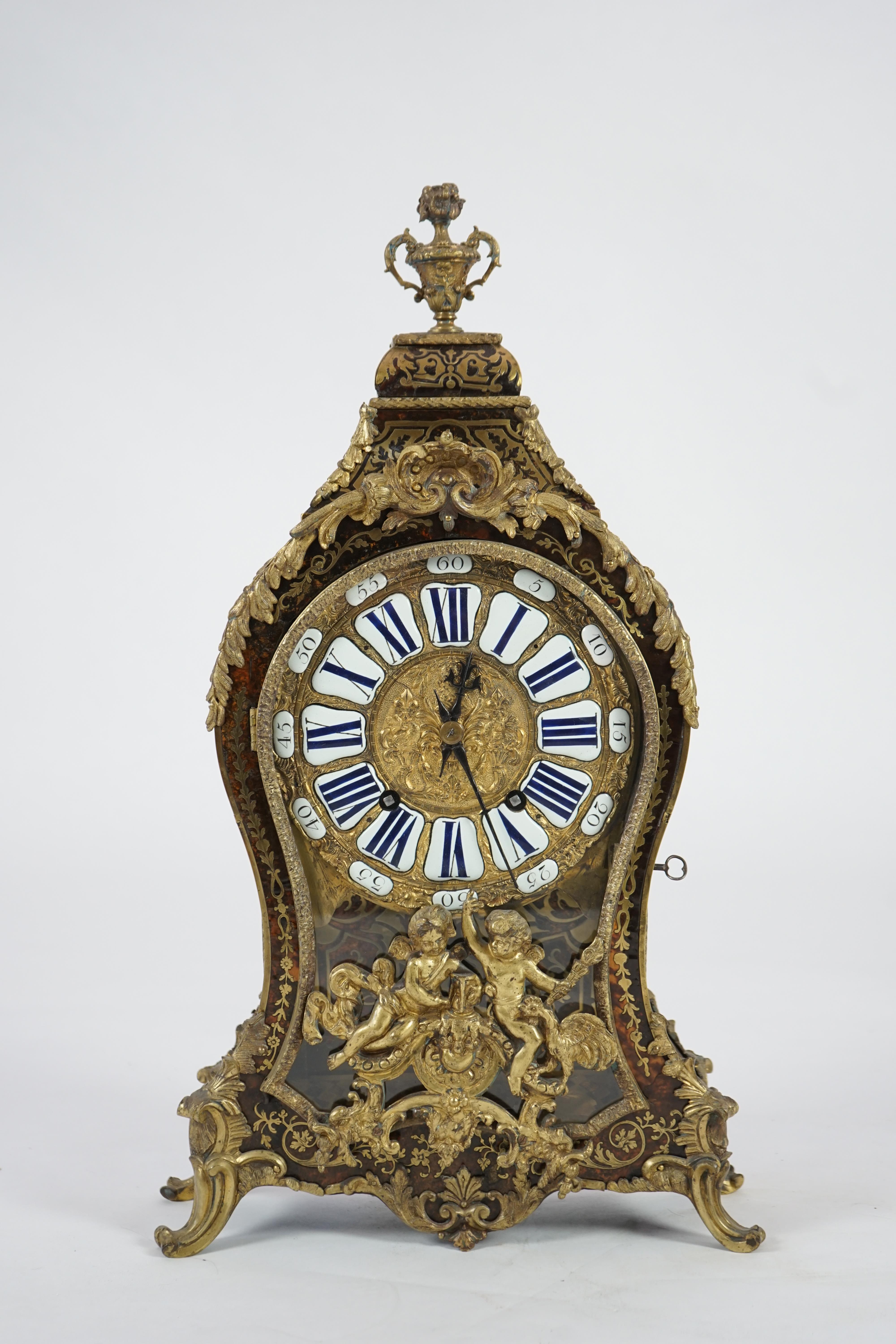 A Louis XV boulle work bracket clock